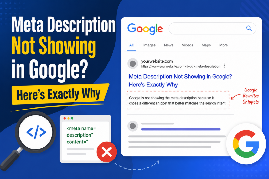 meta description not showing in google